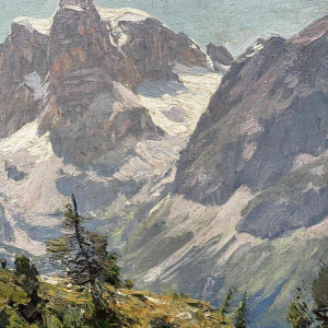 Georg MACCO (1863-1933) Berglandschap met koeien hsp 33x44 cm