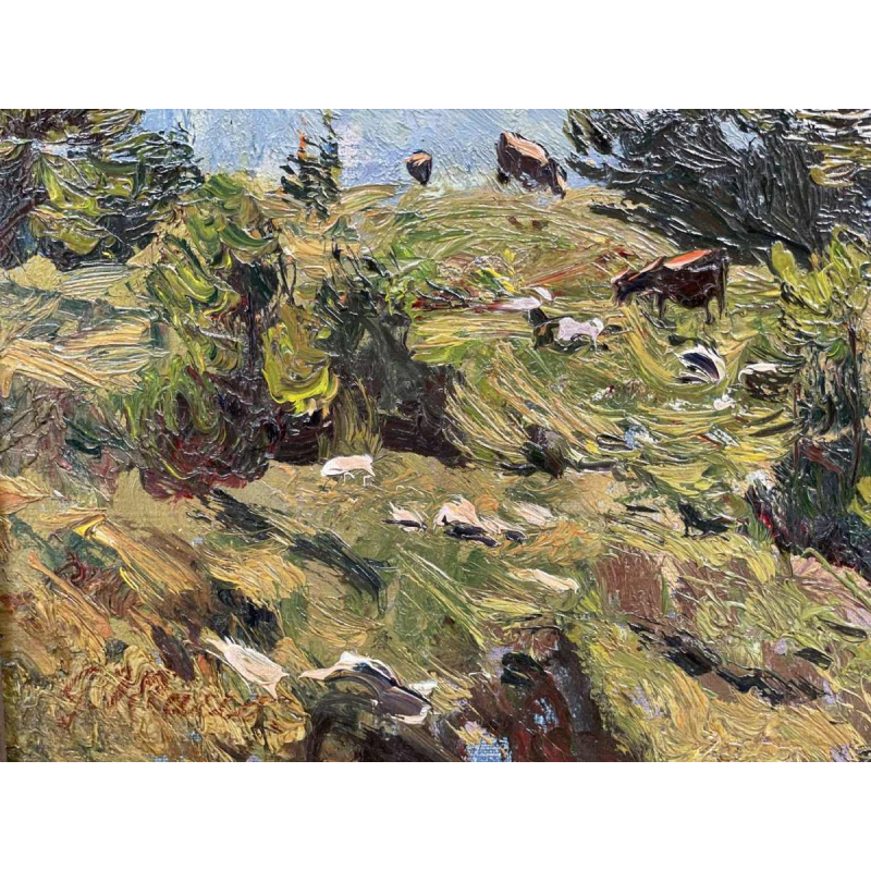 Georg MACCO (1863-1933) Berglandschap met koeien hsp 33x44 cm