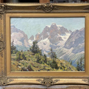 Georg MACCO (1863-1933) Berglandschap met koeien hsp 33x44 cm