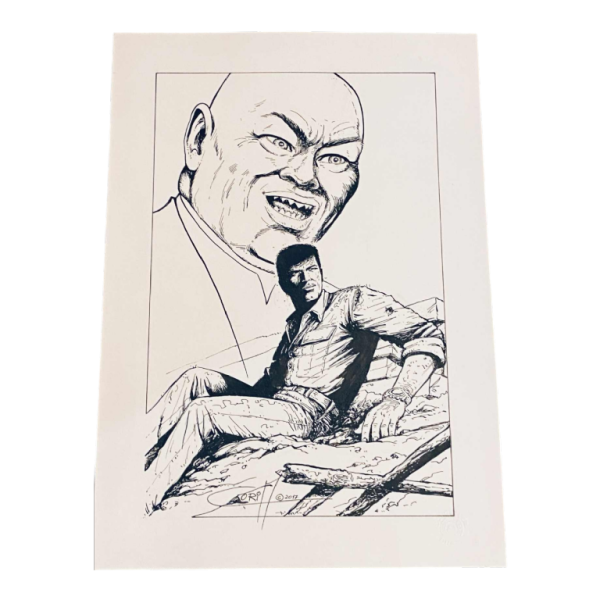 Felicisimo Coria 'Bob Morane' tekening in Oost-Indische inkt op papier, 2017