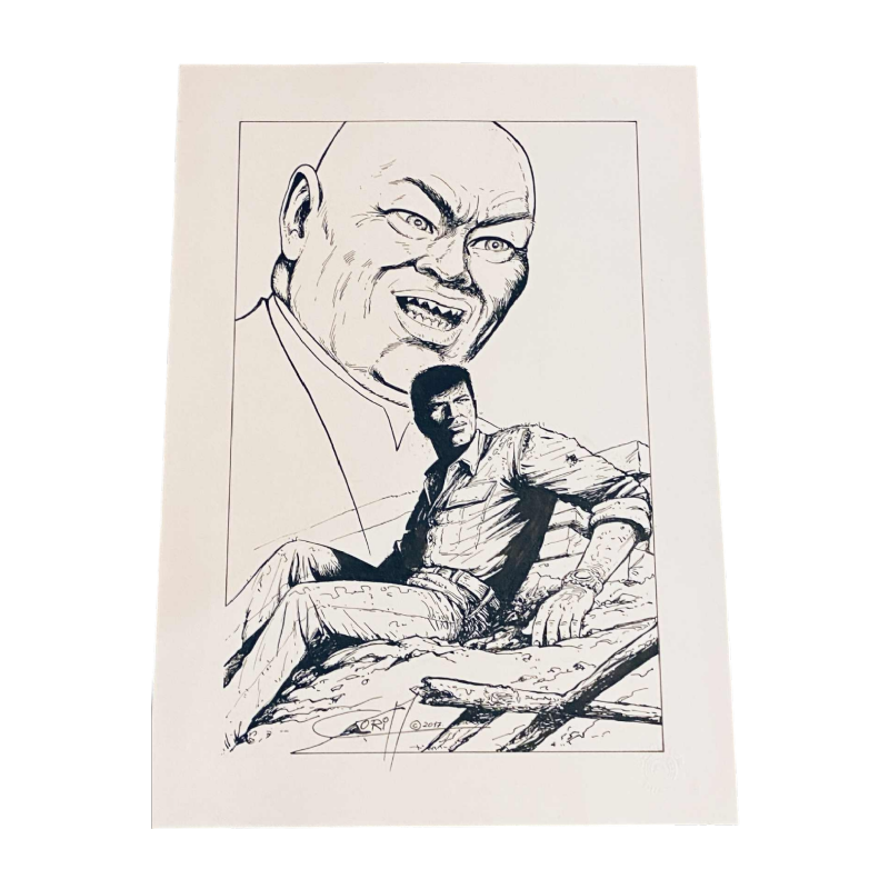 Felicisimo Coria 'Bob Morane' tekening in Oost-Indische inkt op papier, 2017