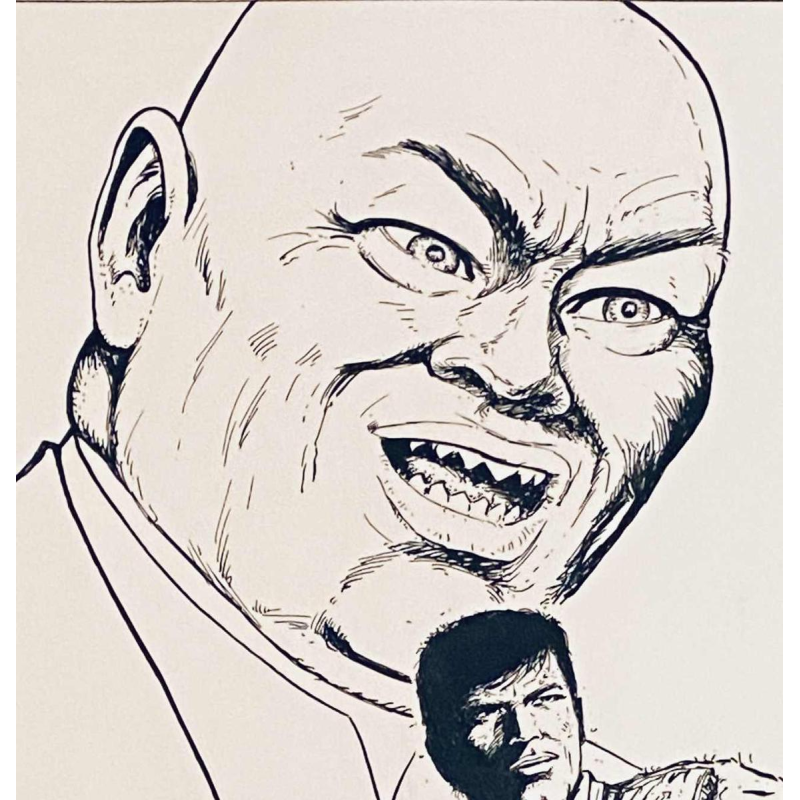 Felicisimo Coria 'Bob Morane' dessin à l'encre de Chine sur carton , 2017