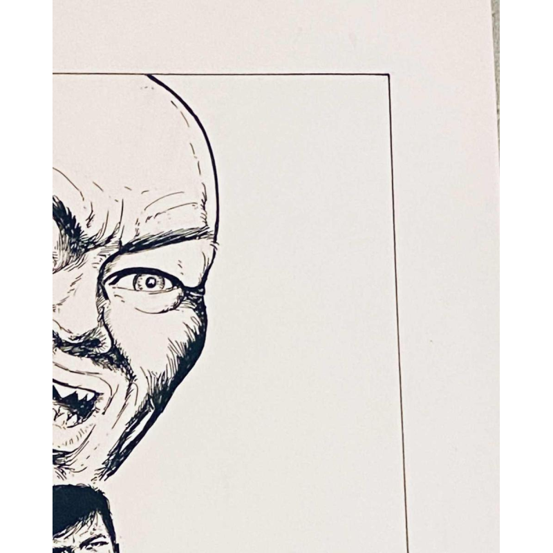 Felicisimo Coria 'Bob Morane' Indian ink drawing on paper, 2017