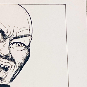 Felicisimo Coria 'Bob Morane' dessin à l'encre de Chine sur carton , 2017