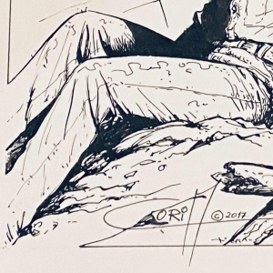 Felicisimo Coria 'Bob Morane' tekening in Oost-Indische inkt op papier, 2017