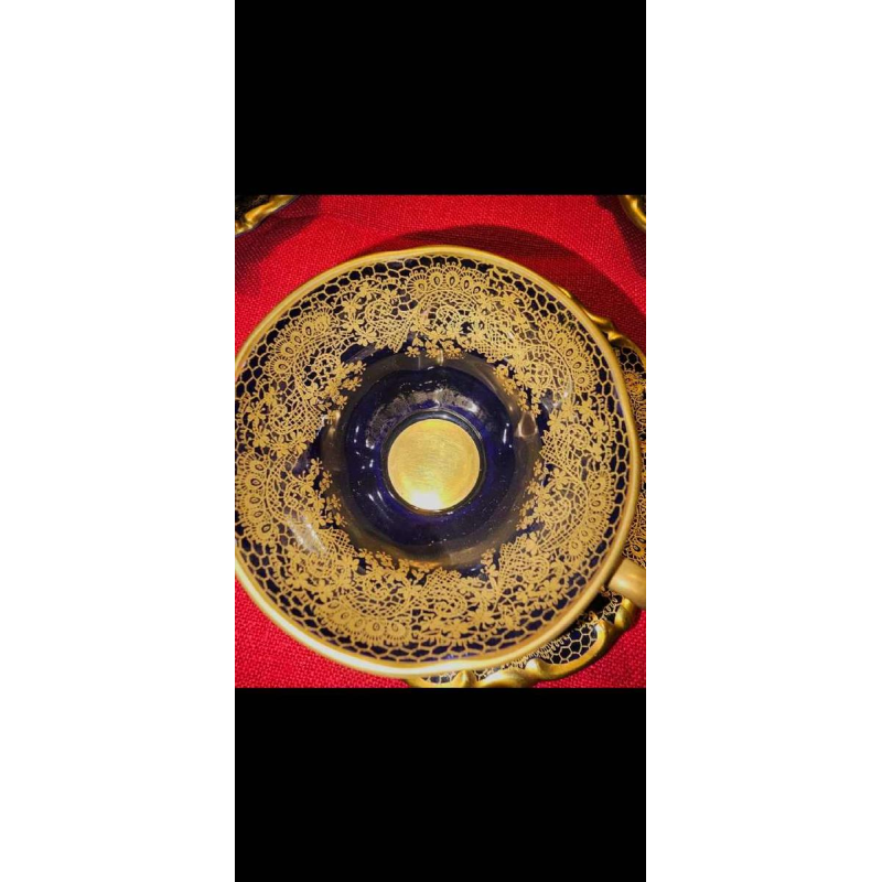 Linder Kueps Bavaria, 8 tasses et sous tasses en porcelaine 1960.