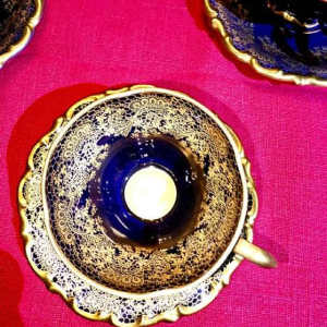 Linder Kueps Bavaria, 8 tasses et sous tasses en porcelaine 1960.