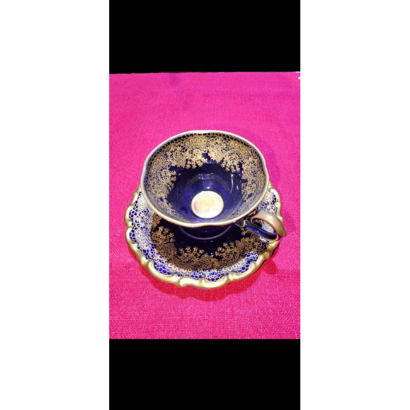 Linder Kueps Bavaria, 8 porcelain cups and saucers 1960.