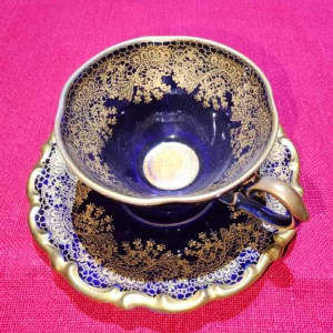 Linder Kueps Bavaria, 8 tasses et sous tasses en porcelaine 1960.