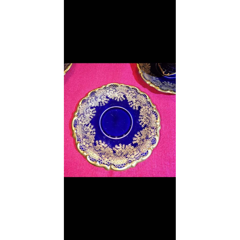 Linder Kueps Bavaria, 8 tasses et sous tasses en porcelaine 1960.