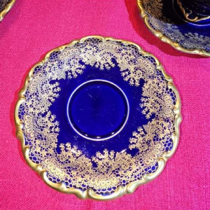 Linder Kueps Bavaria, 8 porseleinen kop en schotels 1960.