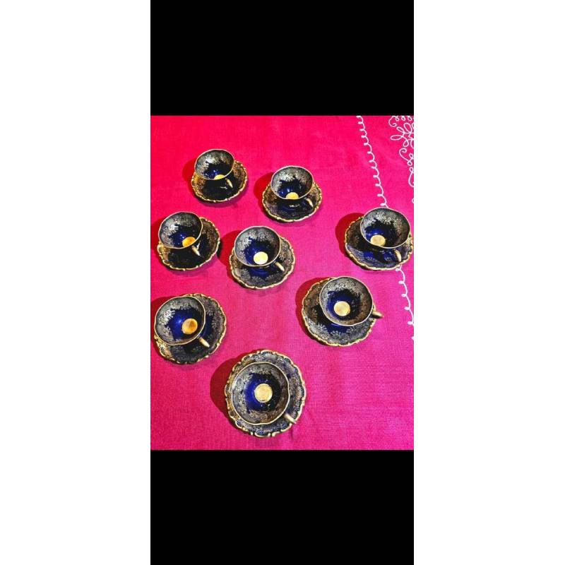 Linder Kueps Bavaria, 8 tasses et sous tasses en porcelaine 1960.