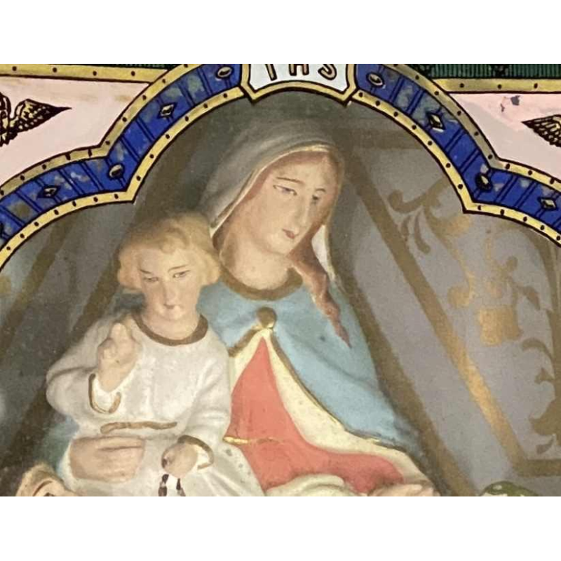 Boîte reliquaire de la Vierge Marie - Mystères du rosaire sacré - 1912