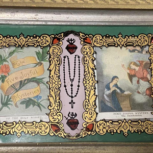 Boîte reliquaire de la Vierge Marie - Mystères du rosaire sacré - 1912