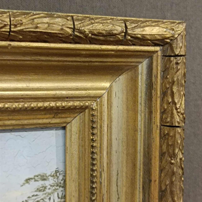 David Ortlieb, Landschapschilderij op hout uit 1860, Colmar school