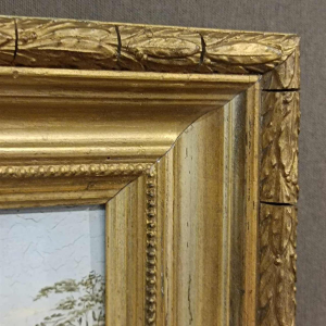 David Ortlieb, Landschapschilderij op hout uit 1860, Colmar school