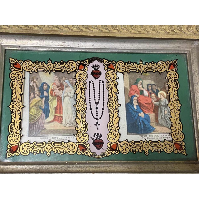 Boîte reliquaire de la Vierge Marie - Mystères du rosaire sacré - 1912