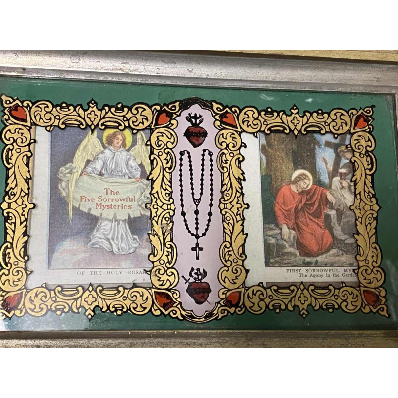 Boîte reliquaire de la Vierge Marie - Mystères du rosaire sacré - 1912