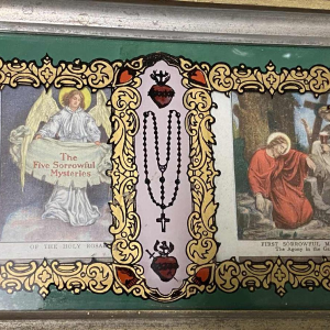 Boîte reliquaire de la Vierge Marie - Mystères du rosaire sacré - 1912