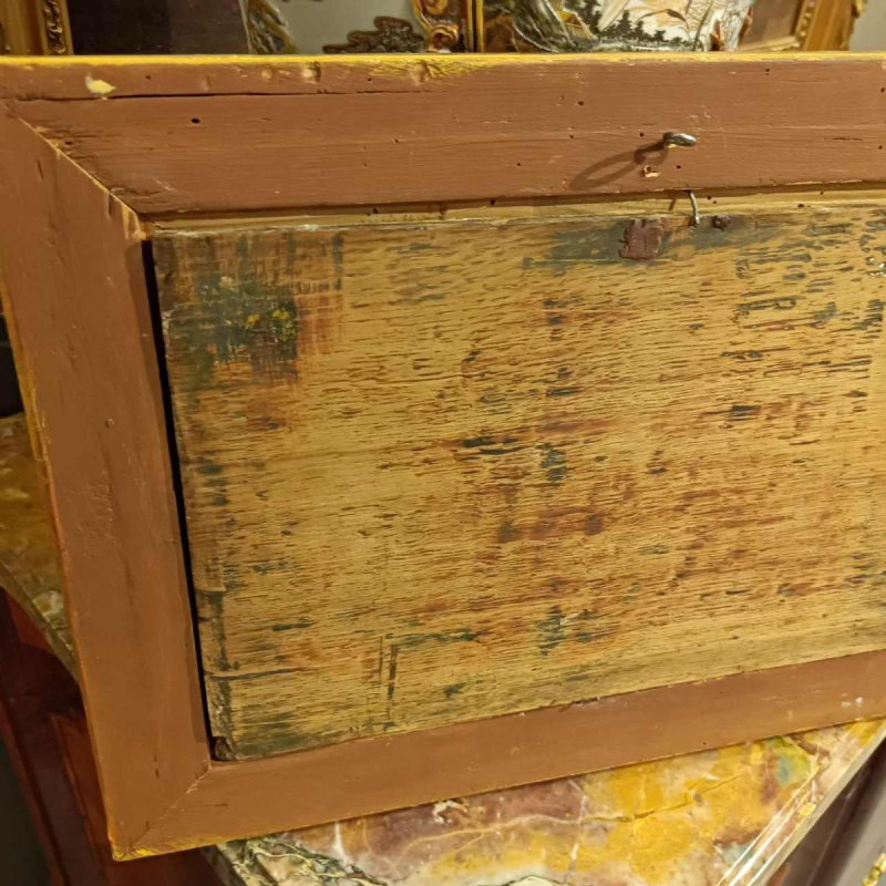 David Ortlieb, Landschapschilderij op hout uit 1860, Colmar school