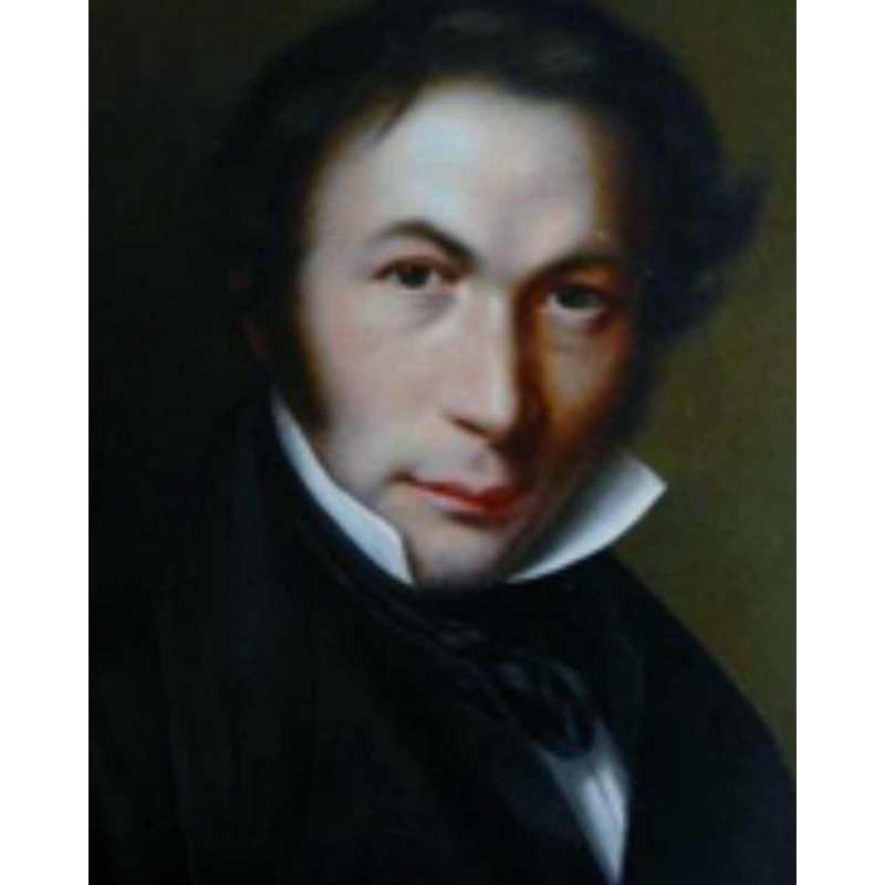 David Ortlieb, Landschapschilderij op hout uit 1860, Colmar school