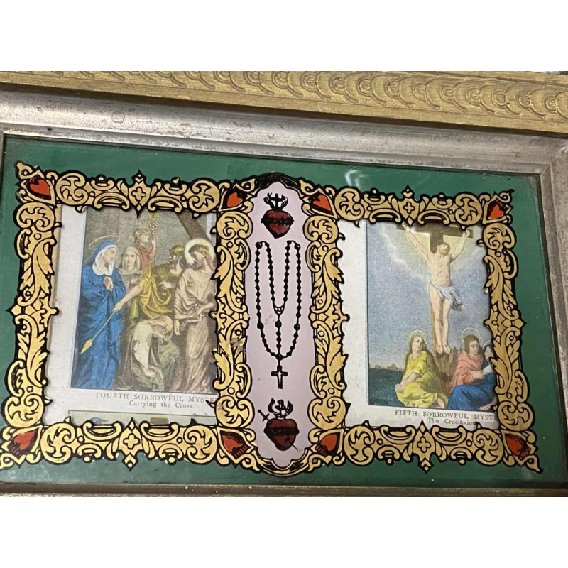 Boîte reliquaire de la Vierge Marie - Mystères du rosaire sacré - 1912