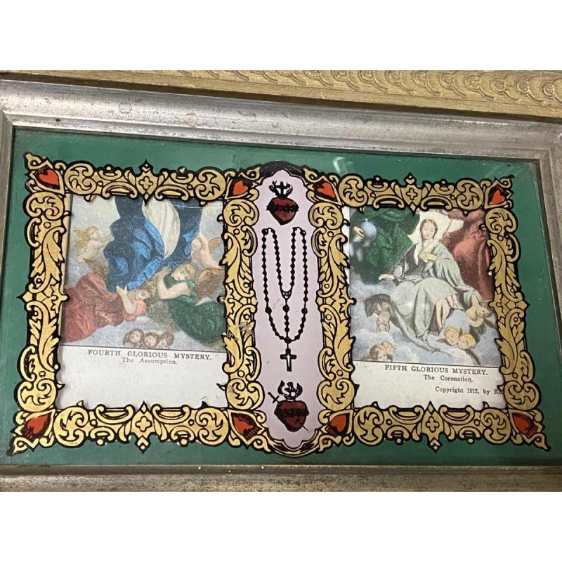 Boîte reliquaire de la Vierge Marie - Mystères du rosaire sacré - 1912