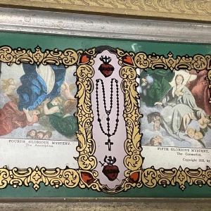 Boîte reliquaire de la Vierge Marie - Mystères du rosaire sacré - 1912
