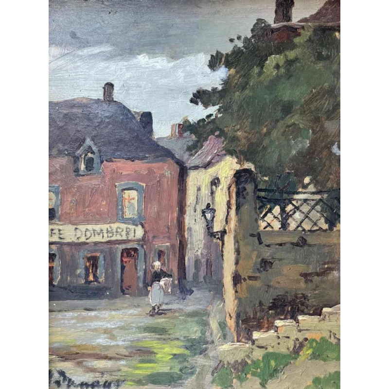 Albert DANDOY (1885-1977) : « Le café Dombret à Namur » peinture