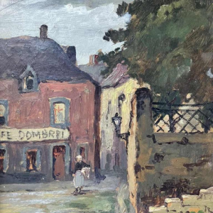 Albert DANDOY (1885-1977) : « Le café Dombret à Namur » peinture