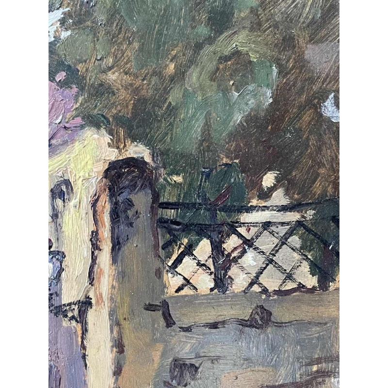 Albert DANDOY (1885-1977) : « Le café Dombret à Namur » peinture