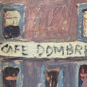 Albert DANDOY (1885-1977) : « Le café Dombret à Namur » peinture