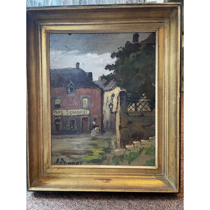 Albert DANDOY (1885-1977) : « Le café Dombret à Namur » peinture