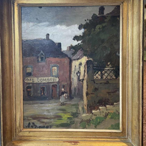 Albert DANDOY (1885-1977) : « Le café Dombret à Namur » peinture