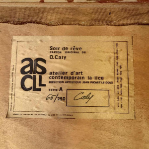O. Caly, tapisserie "Soir de rêve" Atelier d'Art Contemporain La Lice, ca 1960-1970