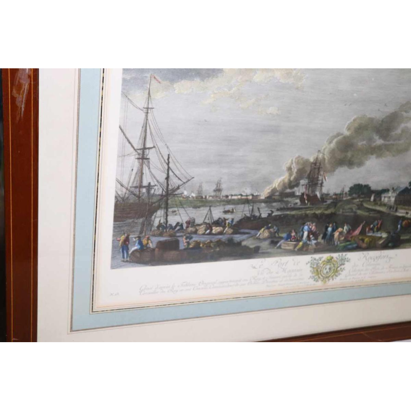 Aquarel ets "Le Port de Rochefort" Le Bas - Cochin fils - Vernet 1767