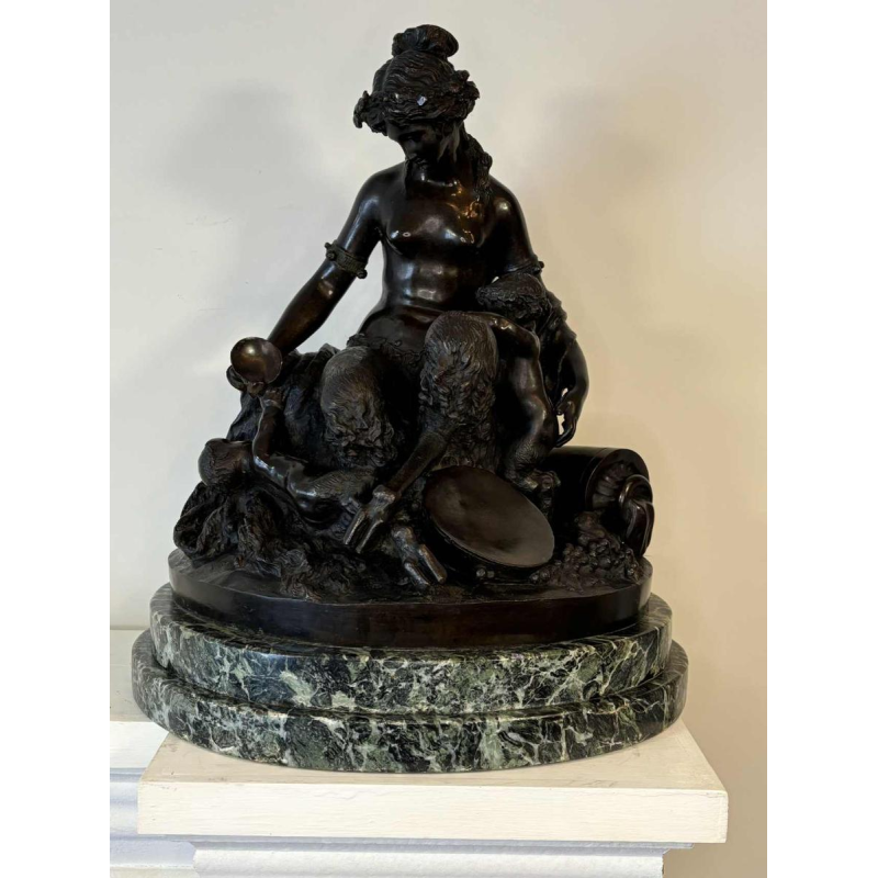 Bronze group representing a young woman and her two children, after Clodion, 19th century