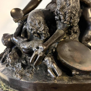 Groupe en bronze représentant une faunesse et ses deux enfants, d'après Clodion, 19e siècle