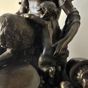 Bronze group representing a young woman and her two children, after Clodion, 19th century