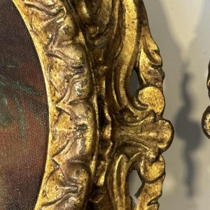 Piero Galanti 'Stilleven - fruit en bloemen' paar ovale olieverf op doek, 20e eeuw