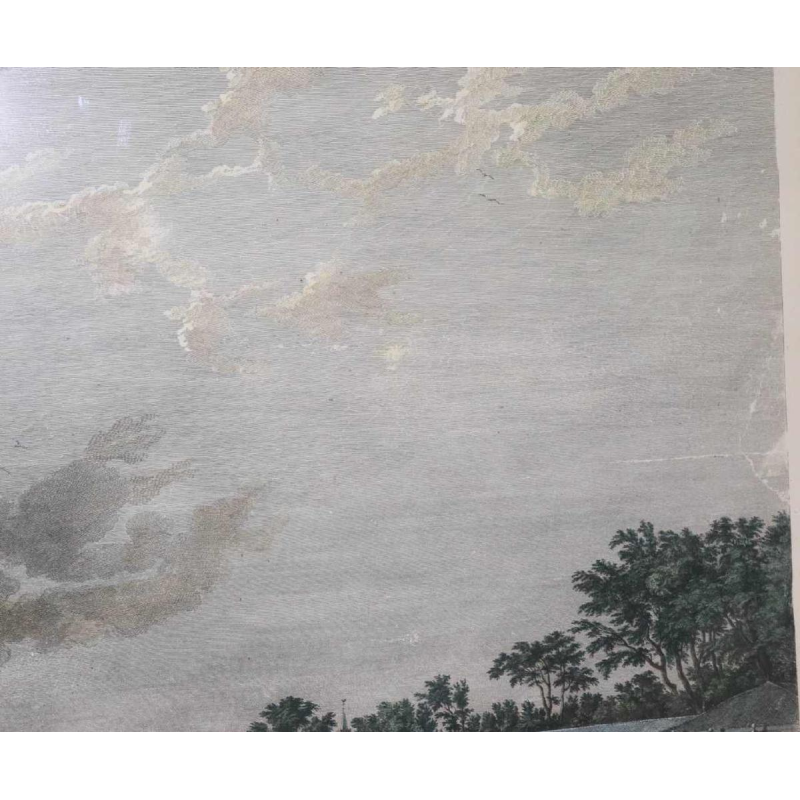 Eau-Forte aquarellée "Le Port de Rochefort" Le Bas - Cochin fils - Vernet 1767