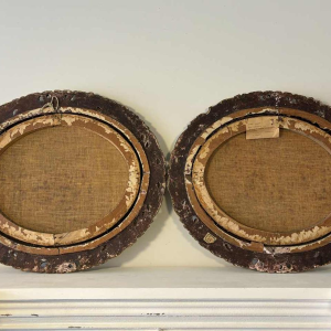 Piero Galanti 'Nature morte - fruits et fleurs' paire d'huiles sur toile ovales, 20ème siècle