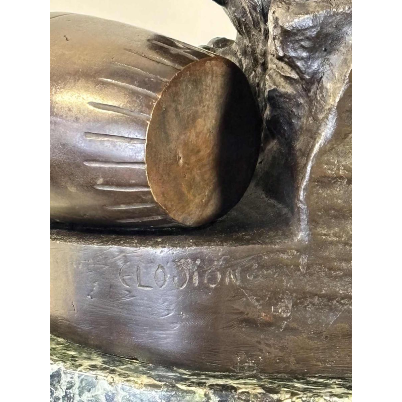 Bronzen groep voorstellende een jonge vrouw en haar twee kinderen, naar Clodion, 19e eeuw