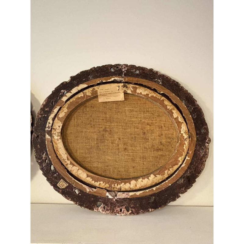 Piero Galanti 'Stilleven - fruit en bloemen' paar ovale olieverf op doek, 20e eeuw