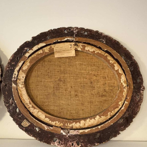 Piero Galanti 'Still life - fruit and flowers' pair of oval oils on canvas, 20th century