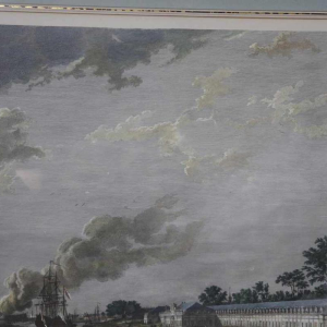 Eau-Forte aquarellée "Le Port de Rochefort" Le Bas - Cochin fils - Vernet 1767