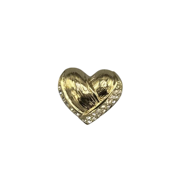 Christian Dior, verguld metalen 'hart' broche met Swarovski kristallen, eind 20ste eeuw