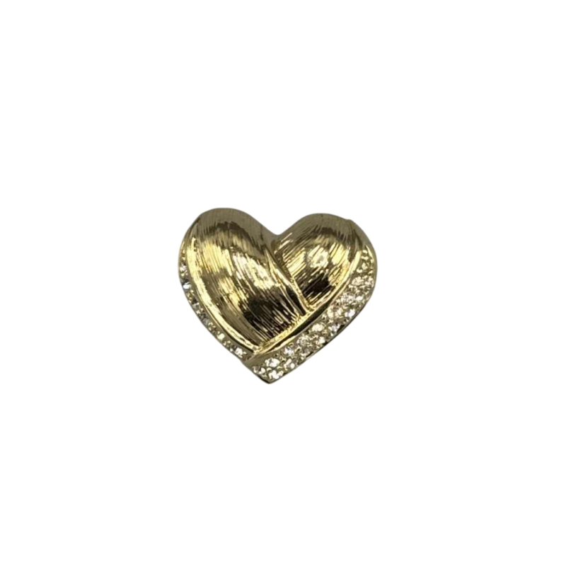 Christian Dior, verguld metalen 'hart' broche met Swarovski kristallen, eind 20ste eeuw