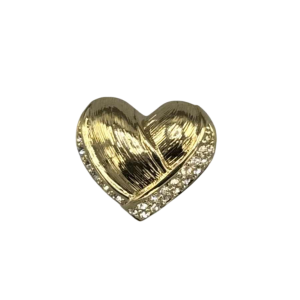 Christian Dior, verguld metalen 'hart' broche met Swarovski kristallen, eind 20ste eeuw