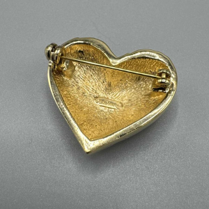 Christian Dior, gilt metal heart brooch with Swarovski crystals, late 20th c